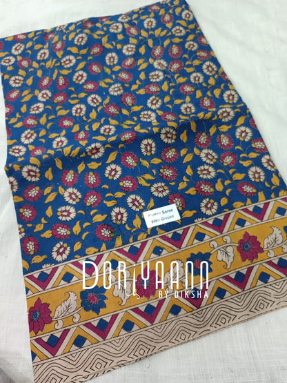 Handcrafted Vegetable-Dyed Cotton Kalamkari Saree