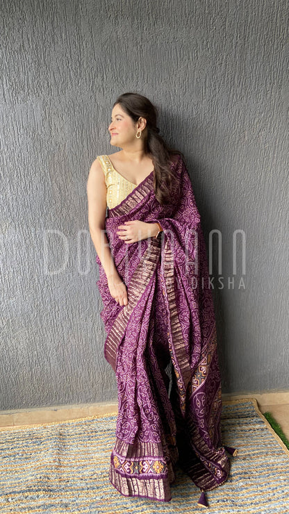 Bandhej Silk Saree