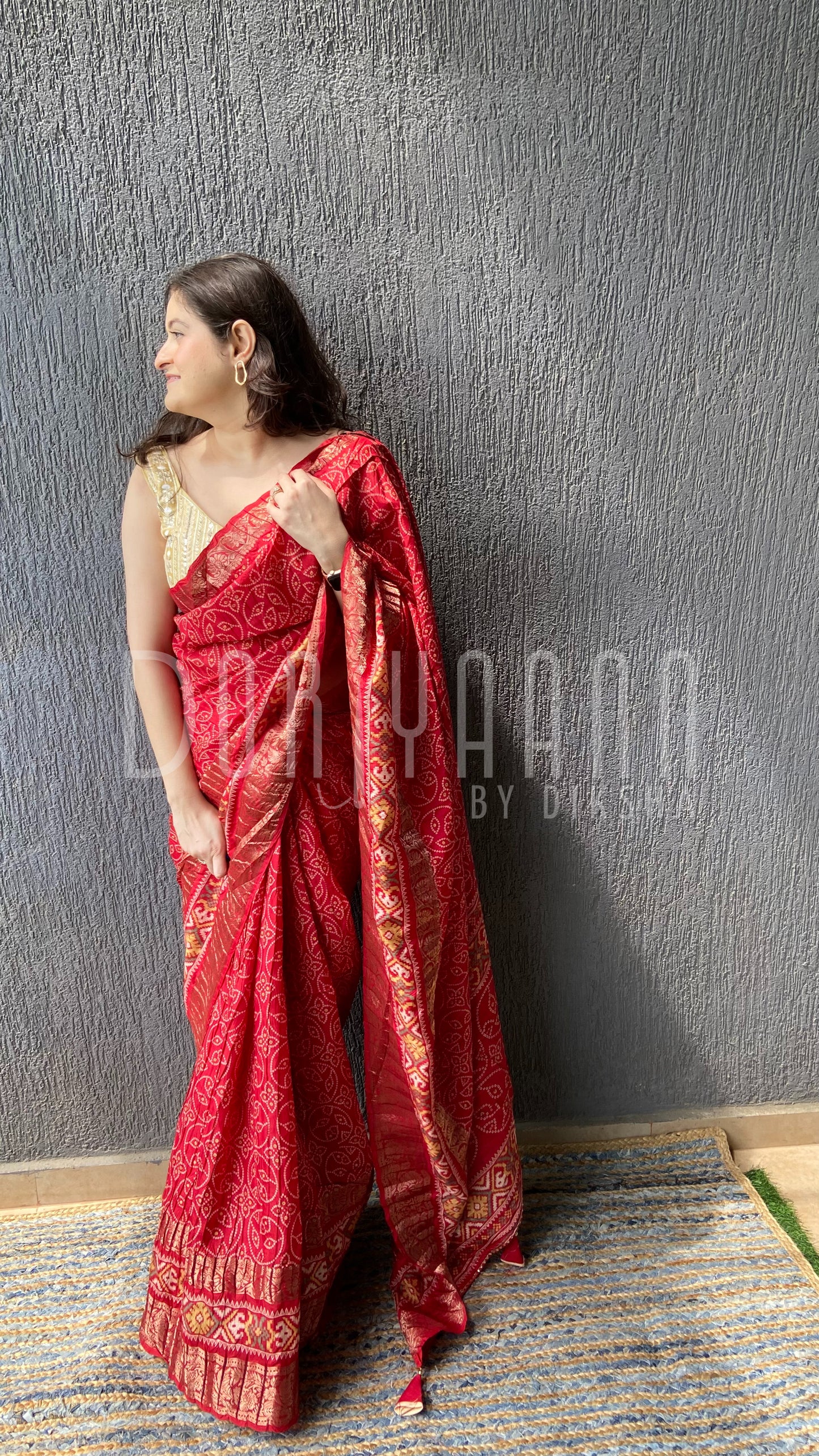 Bandhej Silk Saree