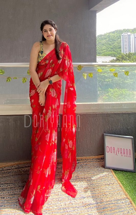 Radiant Pure Chiffon Cut Dana Saree