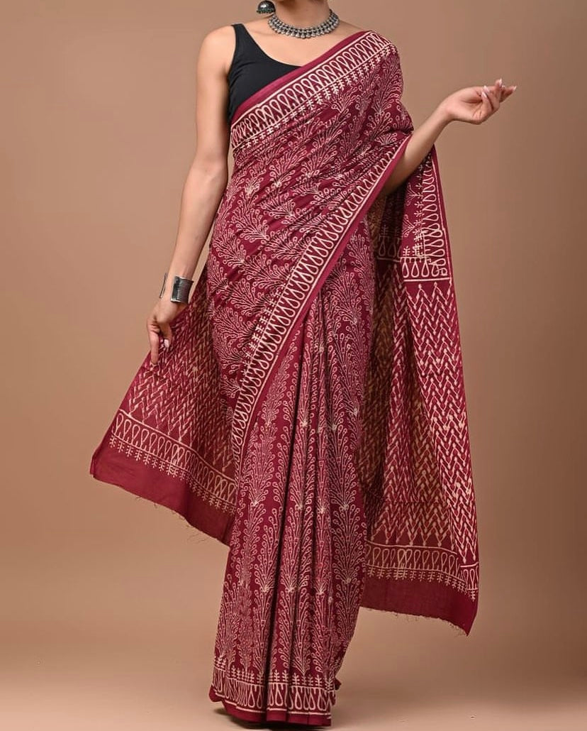 Jaipuri Mul-Cotton Saree