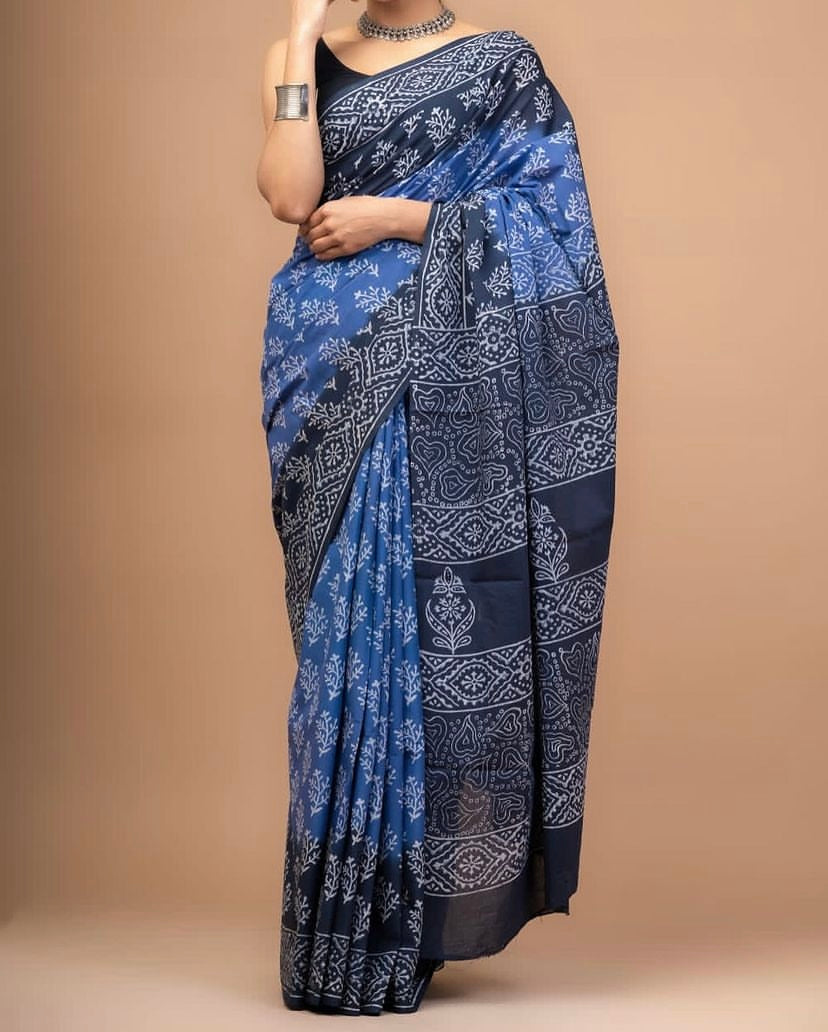 Jaipuri Mul-Cotton Saree