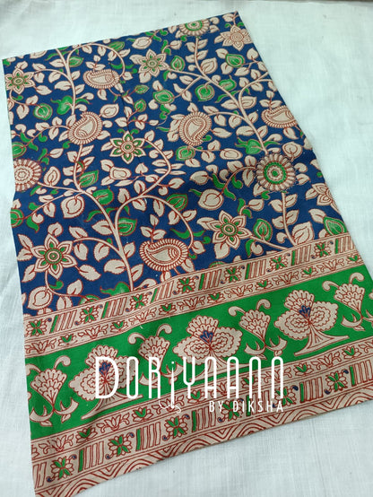 Handcrafted Vegetable-Dyed Cotton Kalamkari Saree